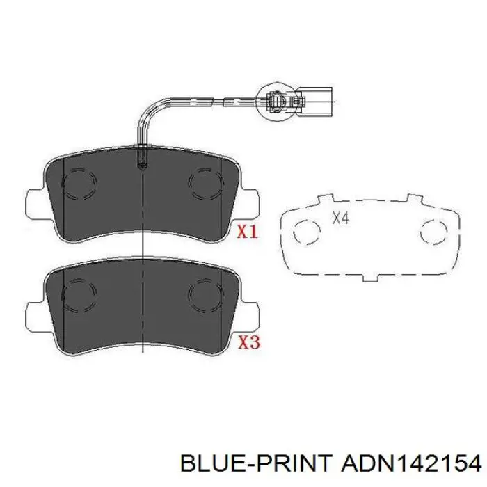 Pastillas traseras de freno Blue Print ADN142154 precio, desde 28,13 EUR