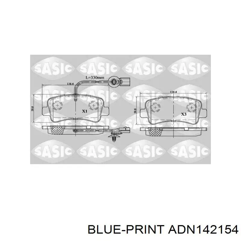 Comprar ADN142154 Blue Print Pastillas de freno traseras