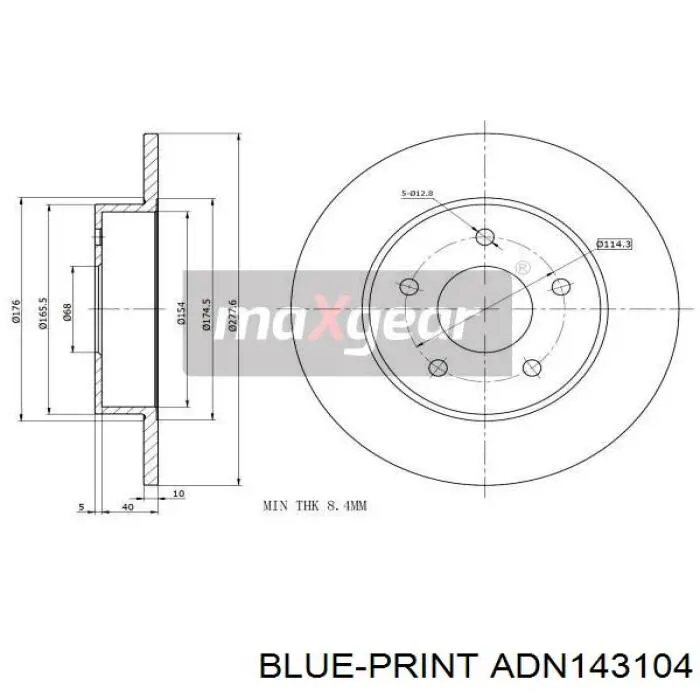 Disco de freno trasero DP156C Japan Parts