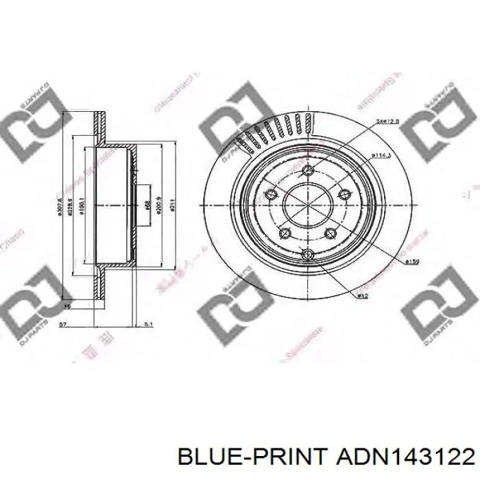 ADN143122 Blue Print disco de freno trasero