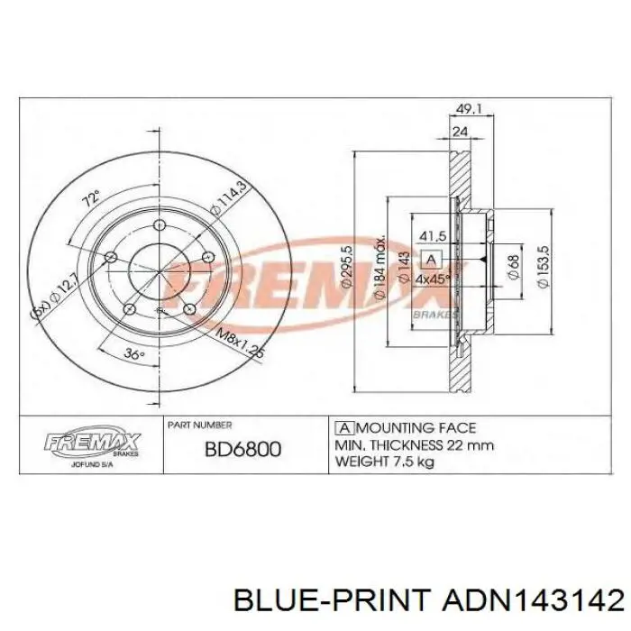 Comprar BR6825C Kavo Parts Freno de disco delantero