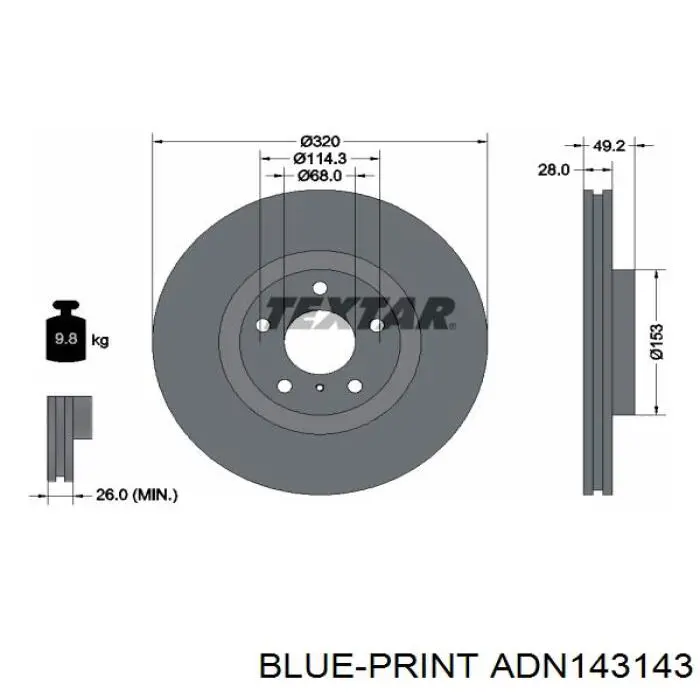 Freno de disco delantero Infiniti M35 (Y50)