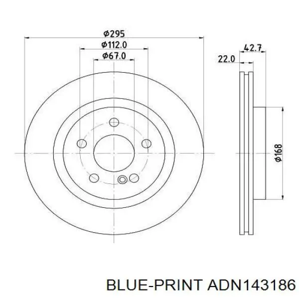 ADN143186 Blue Print disco de freno trasero