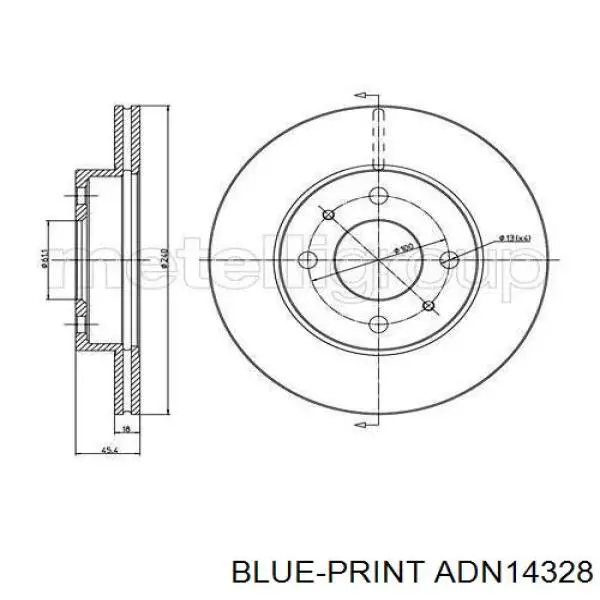 Disco de freno 4020658A01 Nissan/Infiniti