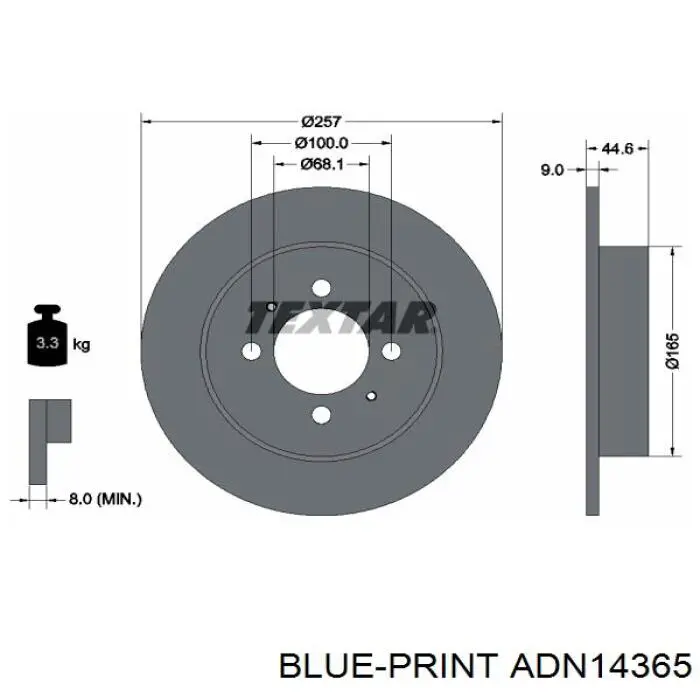 c41026 ABE disco de freno trasero