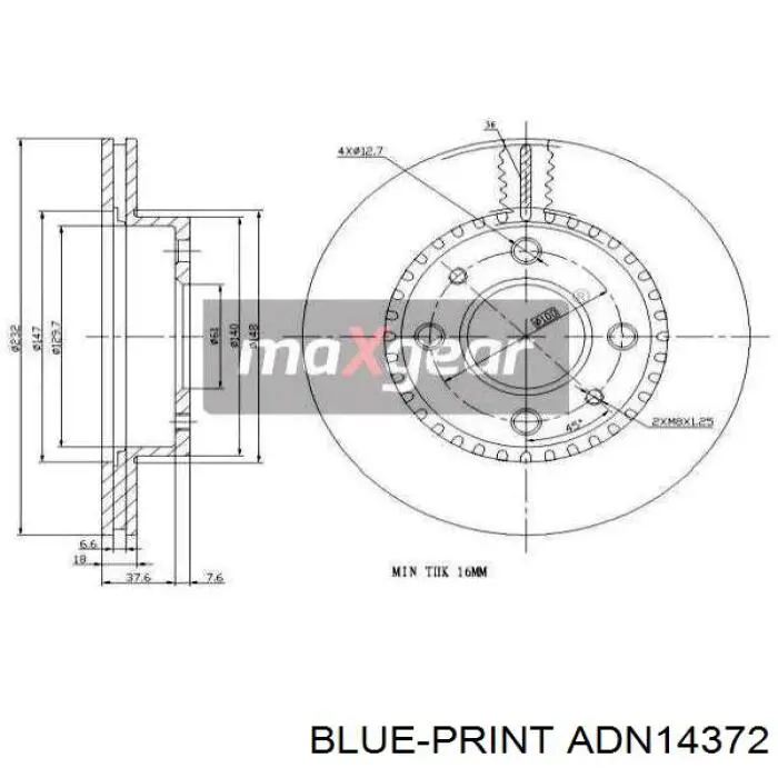 Disco de freno 09694375 Brembo