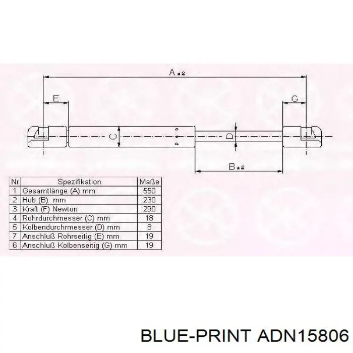 ADN15806 Blue Print amortiguador maletero