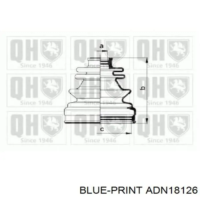 ADN18126 Blue Print fuelle, árbol de transmisión trasero interior