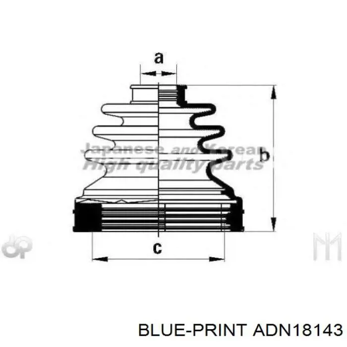 ADN18143 Blue Print fuelle, árbol de transmisión delantero interior