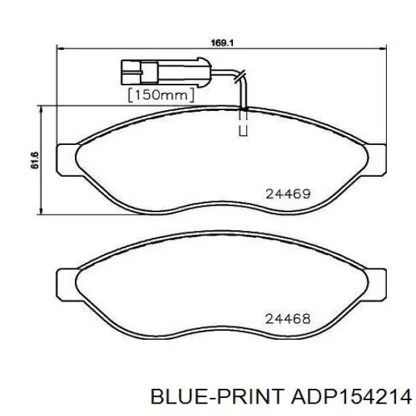 ADP154214 Blue Print pastillas de freno delanteras
