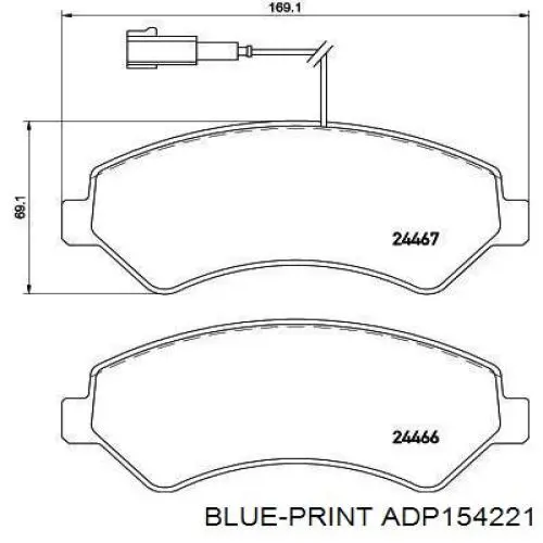 ADP154221 Blue Print pastillas de freno delanteras