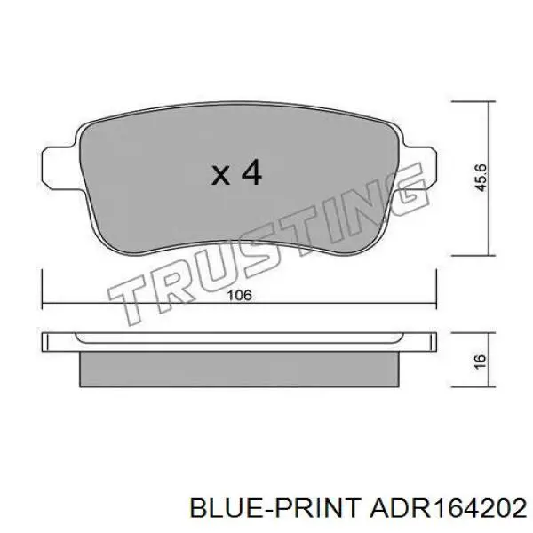Comprar ADR164202 Blue Print Pastillas de freno traseras