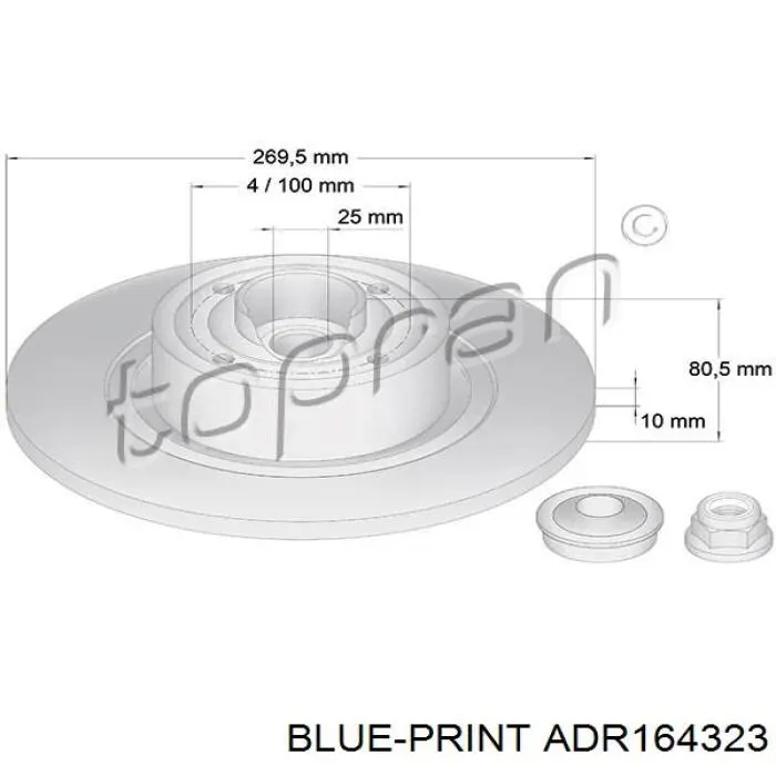 BDA242710 Open Parts disco de freno trasero