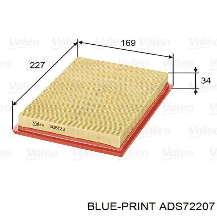 ADS72207 Blue Print filtro de aire