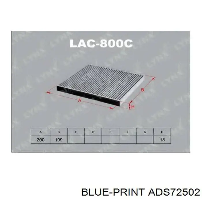 ADS72502 Blue Print filtro habitáculo