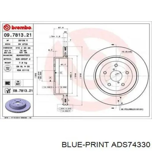 231749C Metelli Freno de disco trasero