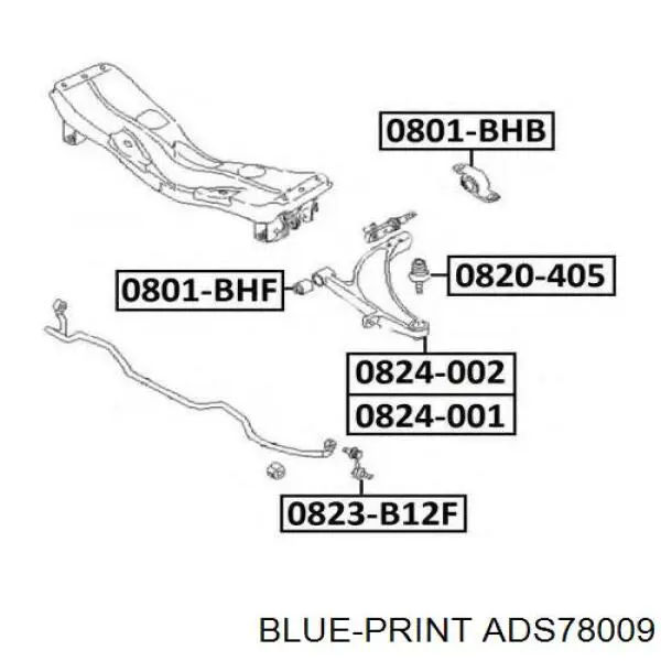 ADS78009 Blue Print silentblock de suspensión delantero inferior