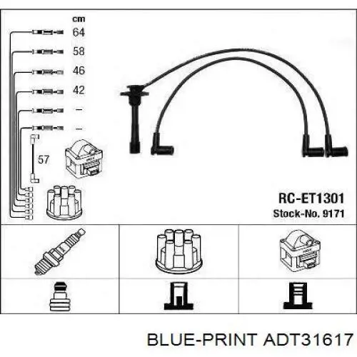 ADT31617 Blue Print cables de bujías