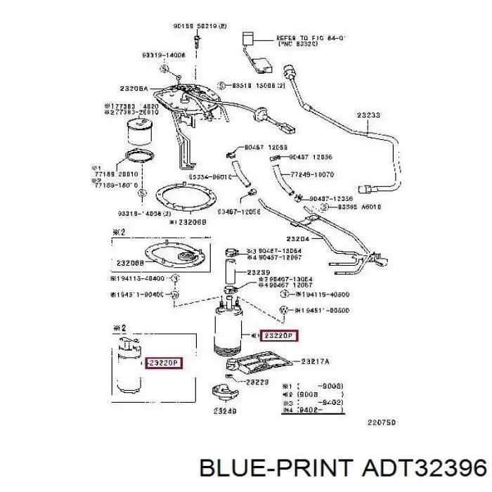 Filtro de combustible ADT32396 Blue Print