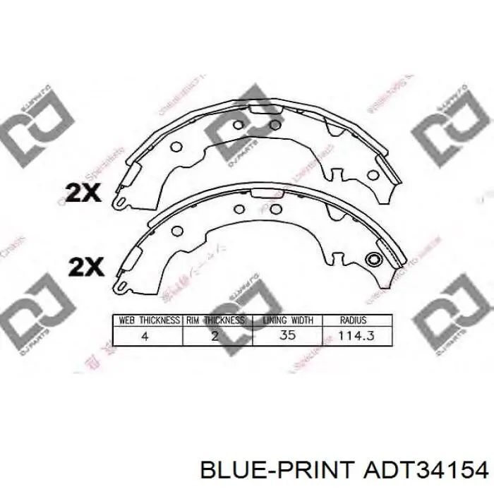 ADT34154 Blue Print zapatas de frenos de tambor traseras