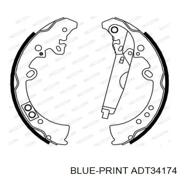 ADT34174 Blue Print zapatas de frenos de tambor traseras