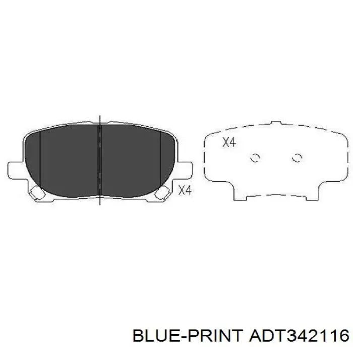 ADT342116 Blue Print pastillas de freno delanteras
