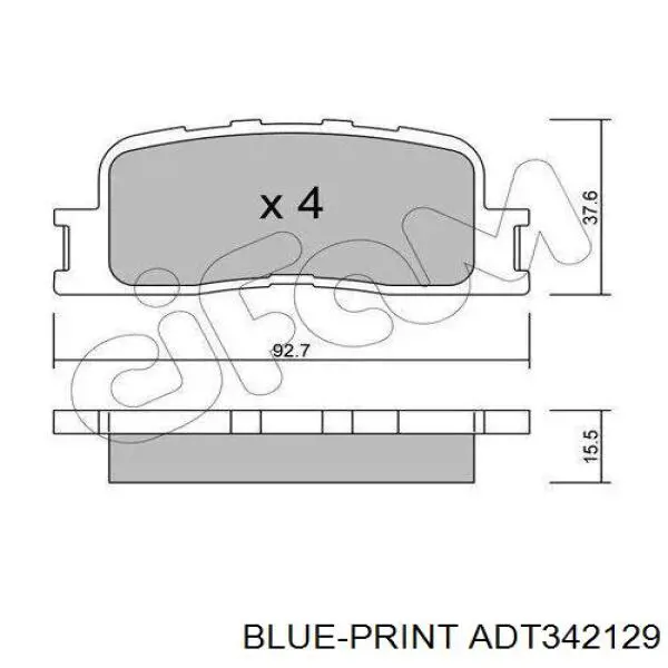 ADT342129 Blue Print pastillas de freno traseras