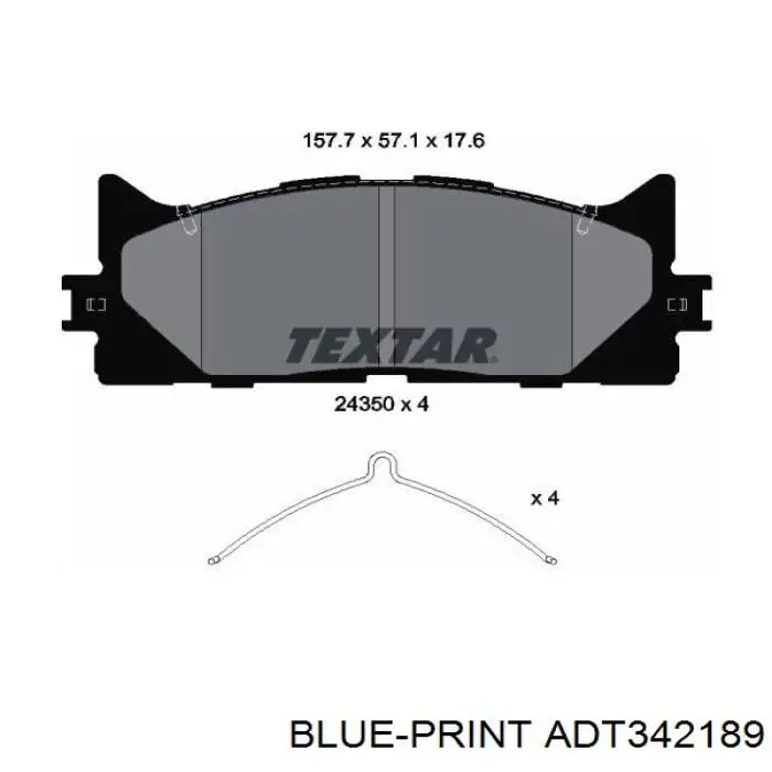 Comprar ADT342189 Blue Print Pastillas delanteras de freno