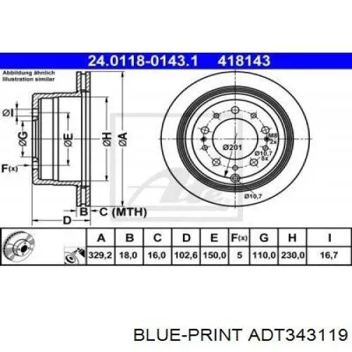 Disco de freno trasero DP223C Japan Parts