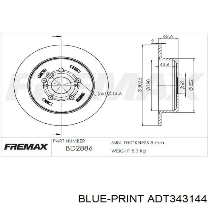 Frenos traseros Blue Print ADT343144
