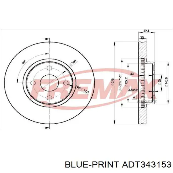 Disco de freno DI219C Japan Parts