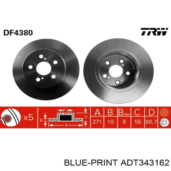 BDR204210 Open Parts disco de freno trasero