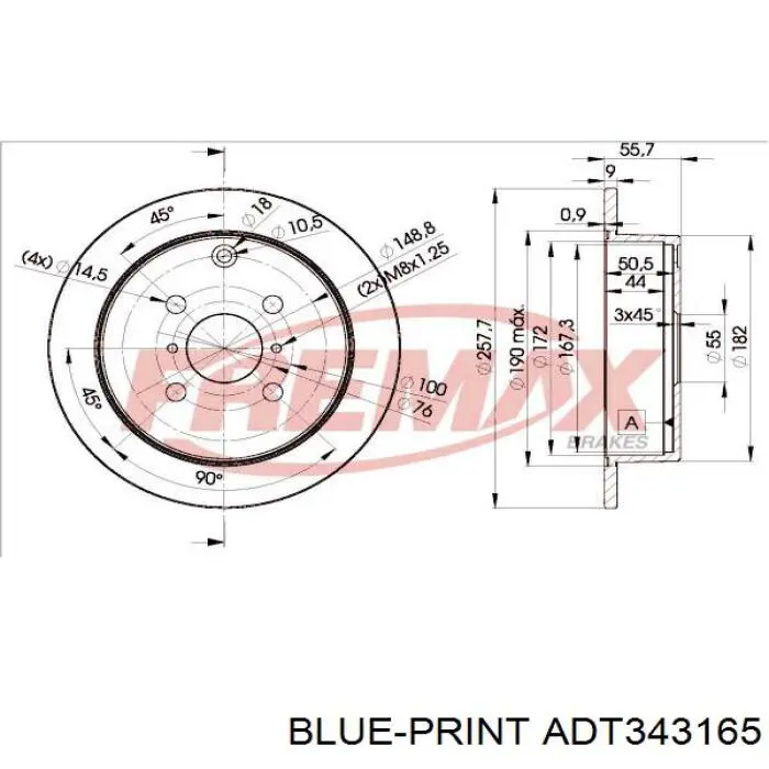 Disco de freno trasero DP217C Japan Parts