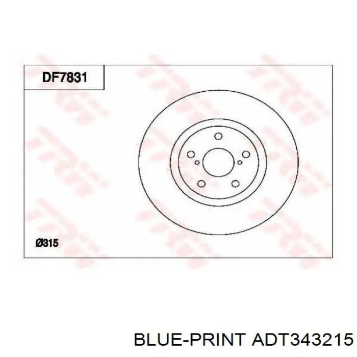 ADT343215 Blue Print disco de freno delantero