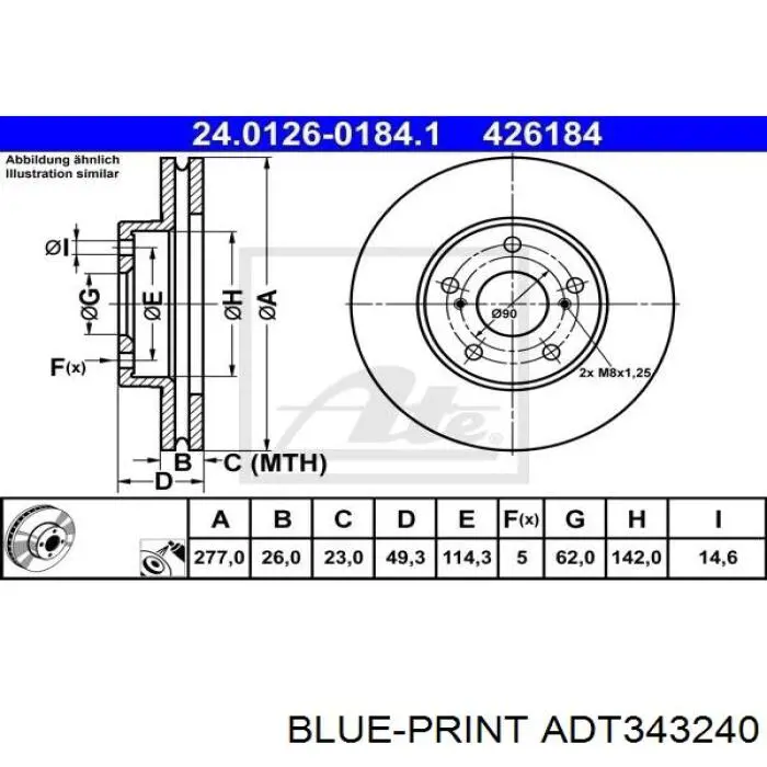 Frenos delanteros Blue Print ADT343240 precio, desde 36,28 EUR