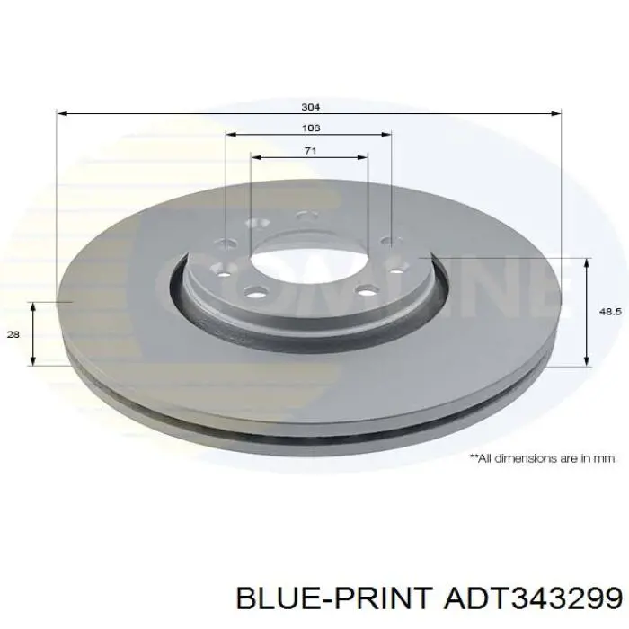 Disco de freno ADT343299 Blue Print