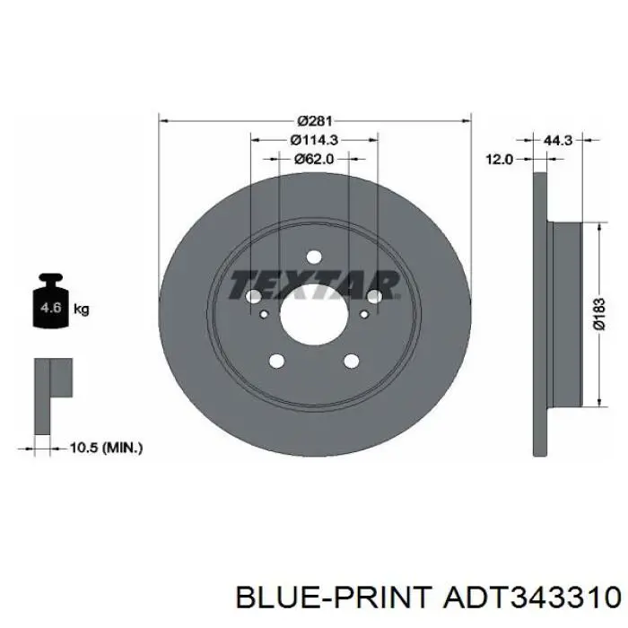 Disco de freno trasero TRW DF8335 precio, desde 54,54 EUR