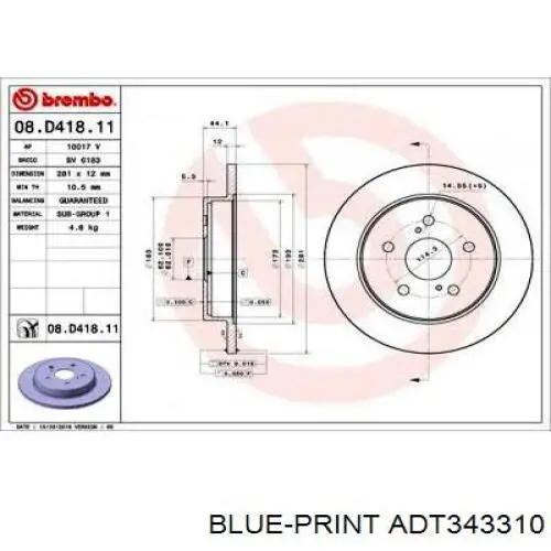 Comprar DF8335 TRW Disco de freno trasero