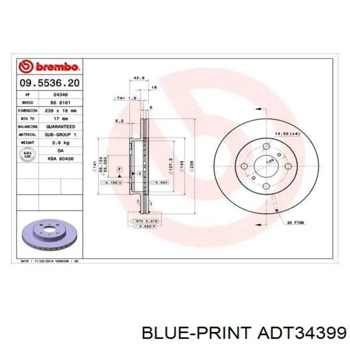 Comprar 108537 Febi Freno de disco delantero