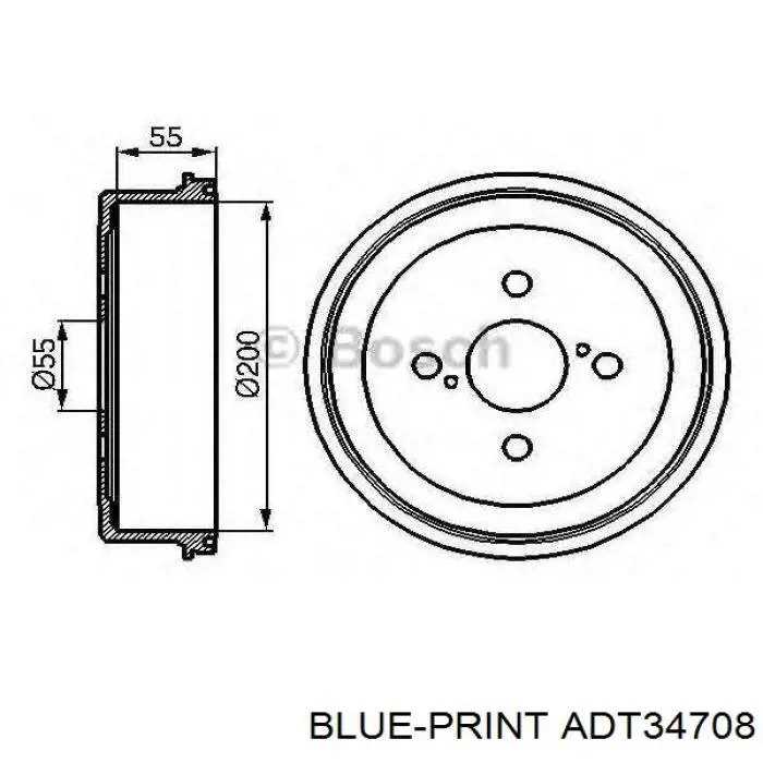 Tambor de freno trasero 12130 Toyota