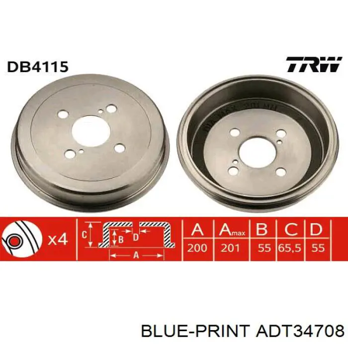 Tambor de freno trasero Toyota 12130 precio, desde 35,92 EUR