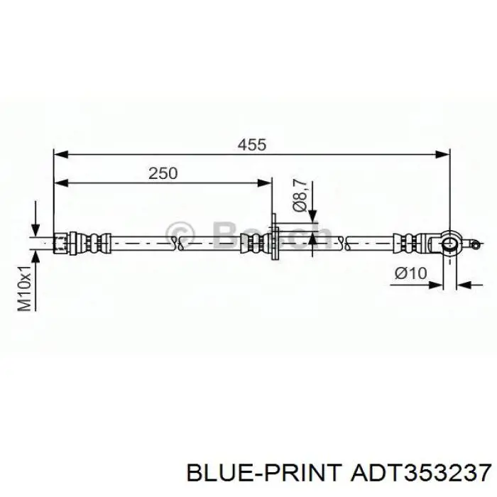 ADT353237 Blue Print tubo flexible de frenos delantero derecho