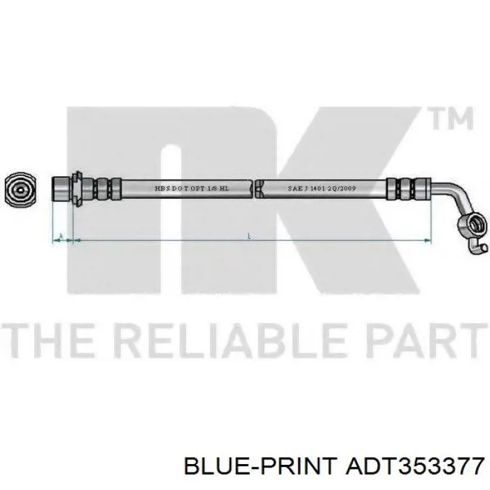 Tubo flexible de frenos trasero derecho para Toyota RAV4 (A4)