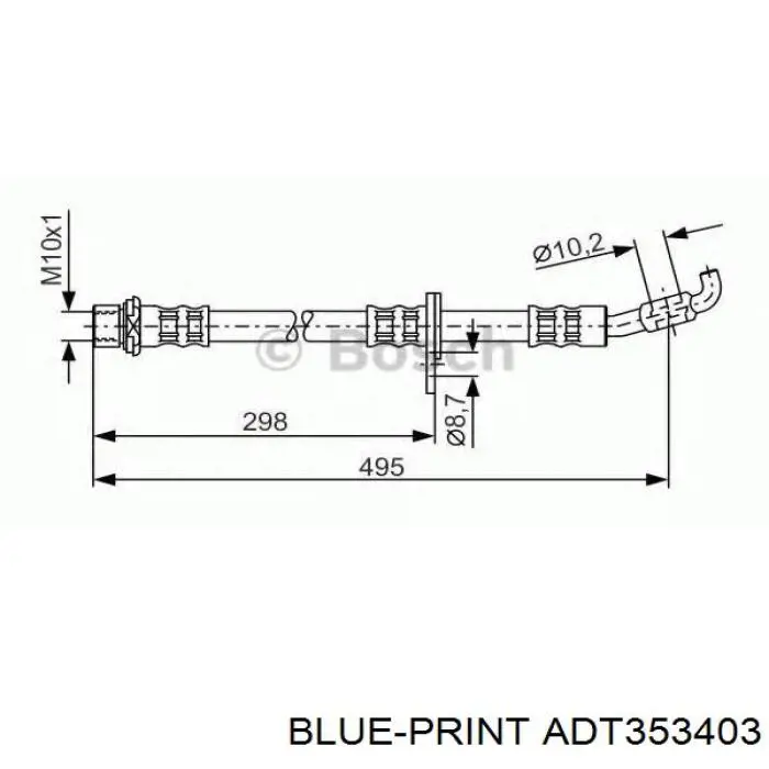 ADT353403 Blue Print latiguillos de freno delantero izquierdo