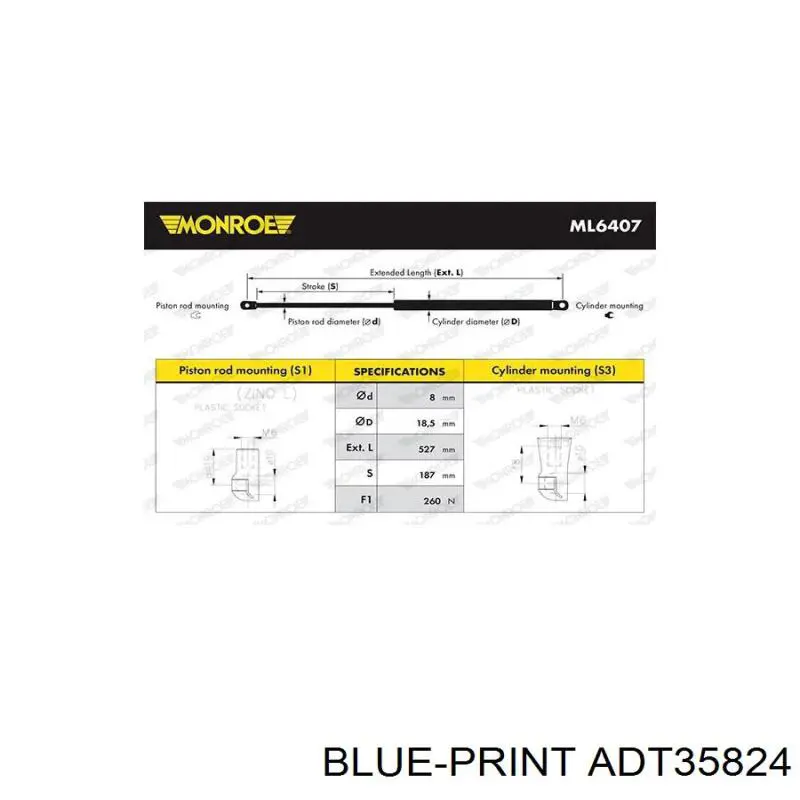 Muelle neumático, tapa delantera Toyota 534400W270 precio, desde 11,34 EUR