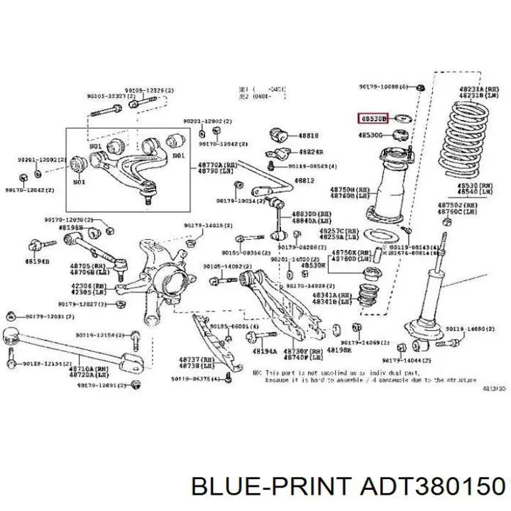 Comprar ADT380150 Blue Print Buje de vástago de amortiguador trasero