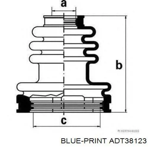 ADT38123 Blue Print fuelle, árbol de transmisión delantero interior