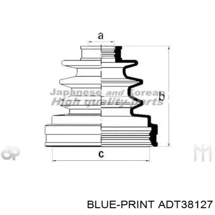 ADT38127 Blue Print fuelle, árbol de transmisión trasero interior
