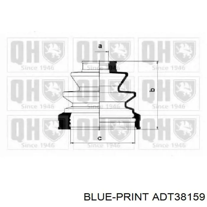 ADT38159 Blue Print fuelle, árbol de transmisión trasero interior