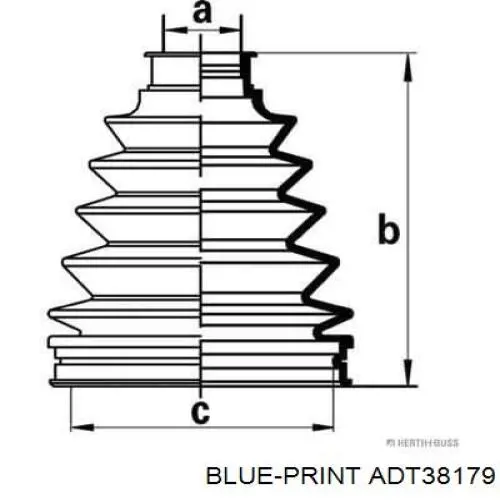 ADT38179 Blue Print fuelle, árbol de transmisión trasero exterior